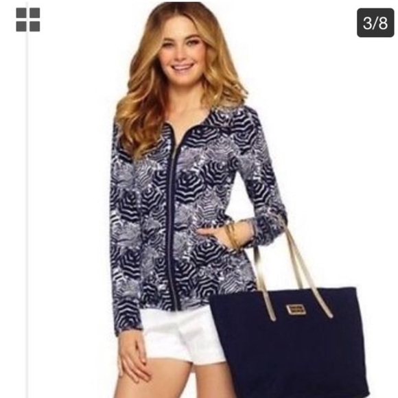 Lilly Pulitzer full zip sweater in Oh Cabana Boy pattern - Picture 1 of 7